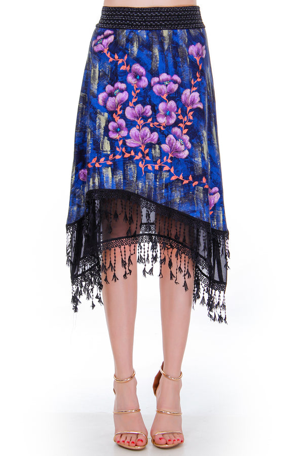 Fusta jerse pictat  Liza Panait Liza Panait Online Boutique